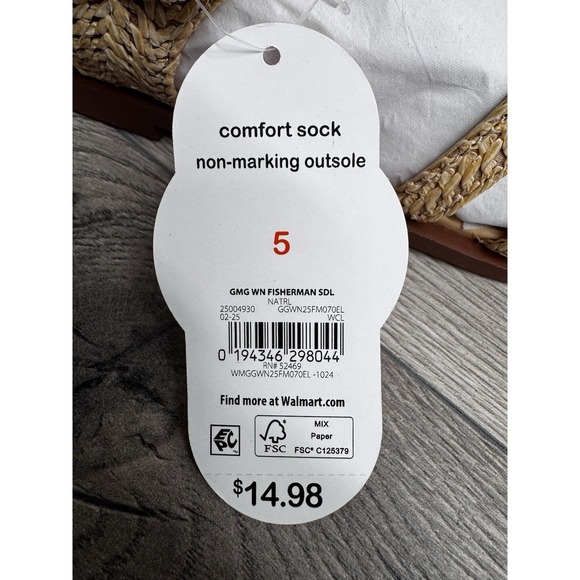 Wonder Nation Fisherman Sandals Natural Womens Size 5 NEW Summer Casual - Picture 7 of 8